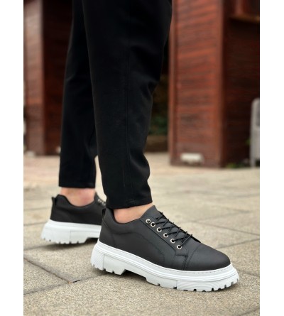 BA0245 Siyah Akıllı Lastik Bağcık Yüksek Taban Günlük Erkek Ayakkabı BA0245 Siyah Akıllı Lastik Bağcık Yüksek Taban Günlük Erkek Ayakkabı