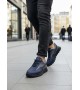 BA0246 Lacivert Gri Parçalı Bağcıklı Yüksek Taban Günlük Erkek Ayakkabı