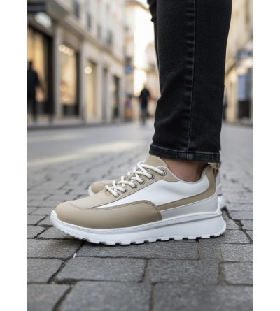 BA0246 Krem Bağcıklı Yüksek Beyaz Taban Günlük Erkek Ayakkabı BA0246 Krem Bağcıklı Yüksek Beyaz Taban Günlük Erkek Ayakkabı