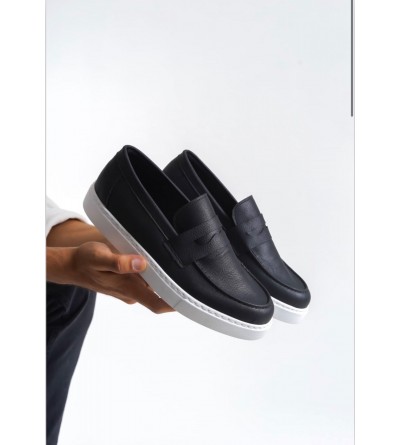 BA0580 Bağcıksız Kuşaklı Yüksek Siyah Beyaz Taban Erkek Ayakkabı BA0580 Bağcıksız Kuşaklı Yüksek Siyah Beyaz Taban Erkek Ayakkabı