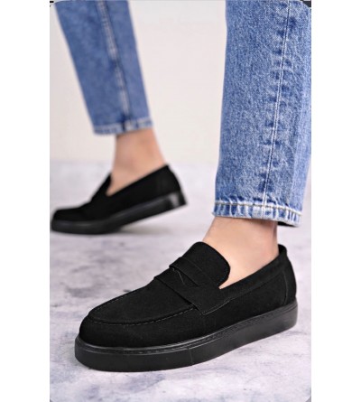 BA0580 Bağcıksız Kuşaklı Yüksek Süet Siyah Taban Erkek Ayakkabı