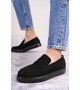 BA0580 Bağcıksız Kuşaklı Yüksek Süet Siyah Taban Erkek Ayakkabı
