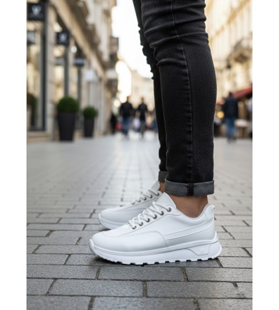 BA0246 Beyaz Bağcıklı Yüksek Taban Günlük Erkek Ayakkabı