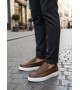 BA0580 Bağcıksız Kuşaklı Yüksek Taban Taba Cilt Erkek Ayakkabı