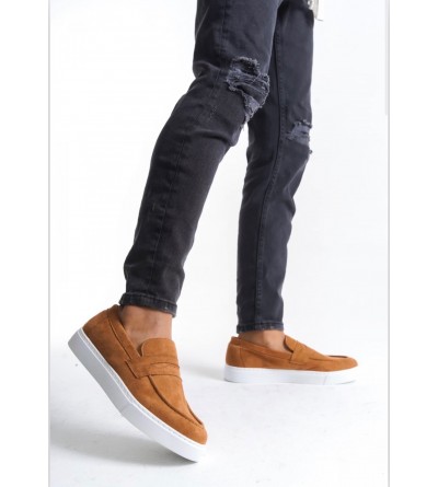 BA0580 Bağcıksız Kuşaklı Yüksek Taban Taba Süet Erkek Ayakkabı