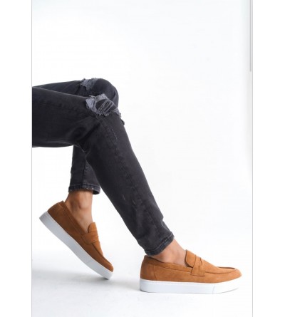 BA0580 Bağcıksız Kuşaklı Yüksek Taban Taba Süet Erkek Ayakkabı