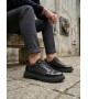 BA0245 Siyah Rugan Paraşüt Detaylı Akıllı Lastik Bağcık Yüksek Taban Günlük Erkek Ayakkabı