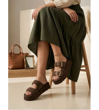 Yazlık Kadın Kahverengi Platform Taban Tokalı Terlik Yazlık Kadın Kahverengi Platform Taban Tokalı Terlik