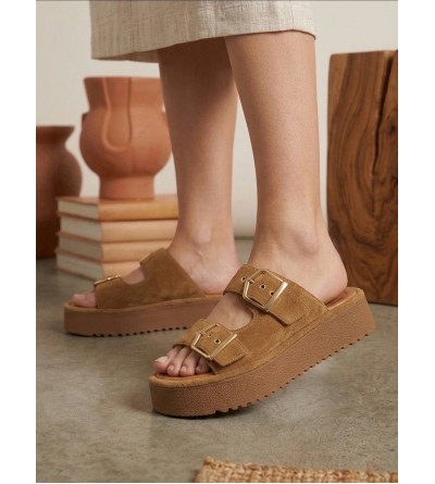 Yazlık Kadın Taba Platform Taban Tokalı Terlik