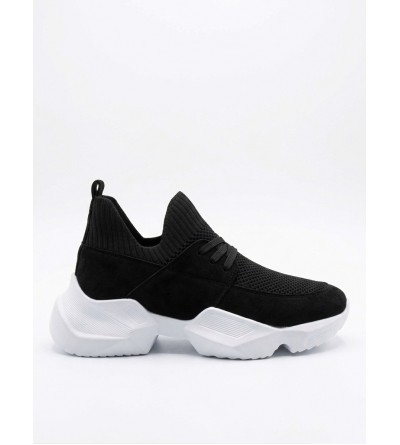 403 Yumuşak Triko Dokulu Yüksek Siyah Taban Spor Ayakkabı 