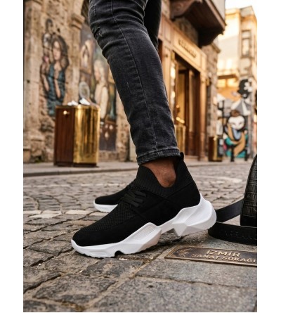 403 Yumuşak Triko Dokulu Yüksek Siyah Taban Spor Ayakkabı 