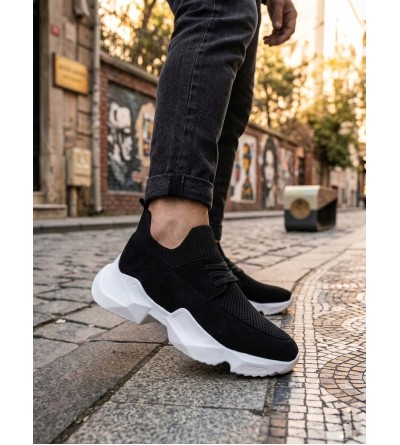 403 Yumuşak Triko Dokulu Yüksek Siyah Taban Spor Ayakkabı 