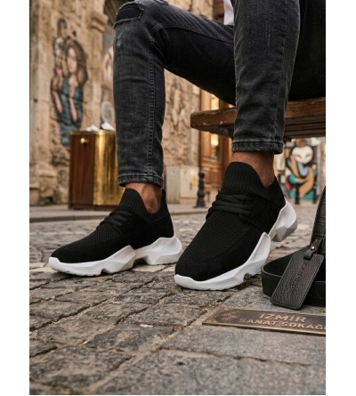 403 Yumuşak Triko Dokulu Yüksek Siyah Taban Spor Ayakkabı 