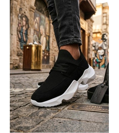 403 Yumuşak Triko Dokulu Yüksek Siyah Taban Spor Ayakkabı 