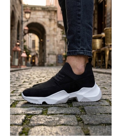 403 Yumuşak Triko Dokulu Yüksek Siyah Taban Spor Ayakkabı 