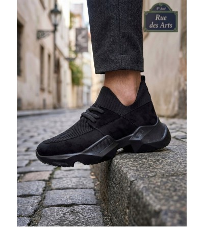 403 Yumuşak Triko Dokulu Yüksek Taban Siyah Spor Ayakkabı 403 Yumuşak Triko Dokulu Yüksek Taban Siyah Spor Ayakkabı