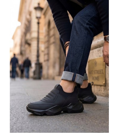 BA0402 Bağcıksız Rahat Yüksek Taban Erkek Spor Yarım Bilek Bot