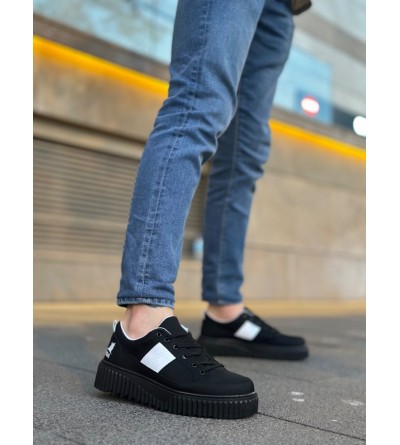 BA0804 BOA Yüksek Siyah Taban Beyaz Detaylı Bağcıklı Erkek Ayakkabı BA0804 BOA Yüksek Siyah Taban Beyaz Detaylı Bağcıklı Erkek Ayakkabı