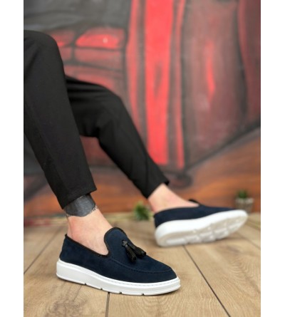 BA0005 Bağcıksız Yüksek Taban Lacivert Süet Klasik Püsküllü Corcik Erkek Ayakkabı BA0005 Bağcıksız Yüksek Taban Lacivert Süet Klasik Püsküllü Corcik Erkek Ayakkabı