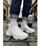 BA0402 Bağcıksız Rahat Yüksek Taban Beyaz Erkek Spor Yarım Bilek Bot BA0402 Bağcıksız Rahat Yüksek Taban Beyaz Erkek Spor Yarım Bilek Bot