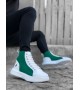 BA0256 Bağcıklı Erkek Yüksek Taban Beyaz Yeşil Taban Spor Bot