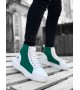 BA0256 Bağcıklı Erkek Yüksek Taban Beyaz Yeşil Taban Spor Bot