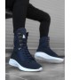 BA0600 Bağcıklı Lacivert Yüksek Taban Boksör Unisex Spor Postal Bot