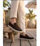 BA0251 %100 İçi Dışı Hakiki Deri Erkek Kahverengi Süet Casual Loafer Kauçuk Rahat Taban Dikişli Ayakkabı