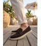 BA0251 %100 İçi Dışı Hakiki Deri Erkek Kahverengi Süet Casual Loafer Kauçuk Rahat Taban Dikişli Ayakkabı