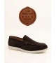 BA0252 %100 İçi Dışı Hakiki Deri Erkek Kahverengi Süet Casual Loafer Termo Taban Ayakkabı