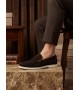BA0252 %100 İçi Dışı Hakiki Deri Erkek Kahverengi Süet Casual Loafer Termo Taban Ayakkabı