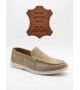 BA0252 %100 İçi Dışı Hakiki Deri Erkek Krem Süet Casual Loafer Termo Taban Ayakkabı