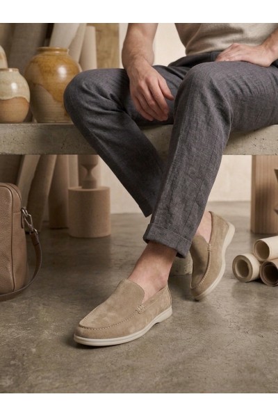 BA0252 %100 İçi Dışı Hakiki Deri Erkek Krem Süet Casual Loafer Termo Taban Ayakkabı BA0252 %100 İçi Dışı Hakiki Deri Erkek Krem Süet Casual Loafer Termo Taban Ayakkabı
