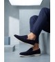 BA0252 %100 İçi Dışı Hakiki Deri Erkek Lacivert Süet Casual Loafer Termo Taban Ayakkabı
