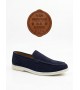 BA0252 %100 İçi Dışı Hakiki Deri Erkek Lacivert Süet Casual Loafer Termo Taban Ayakkabı