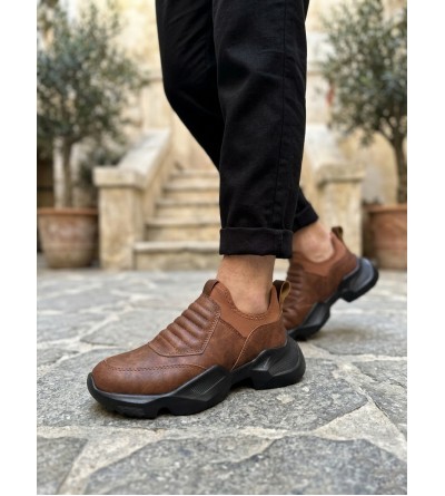BA0402 Bağcıksız Rahat Yüksek Taban Taba Erkek Spor Ayakkabı
