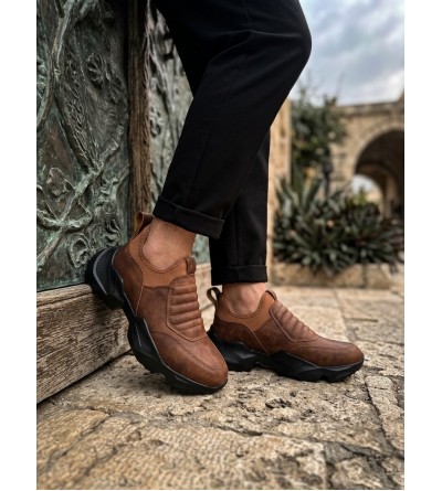 BA0402 Bağcıksız Rahat Yüksek Taban Taba Erkek Spor Ayakkabı
