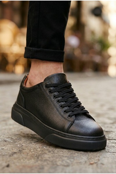 BLF-010 Erkek Sneaker Günlük Casual Spor Ayakkabı Siyah Taban 