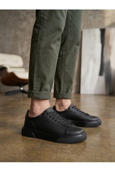 BLF-010 Erkek Sneaker Günlük Casual Spor Ayakkabı Siyah Taban 