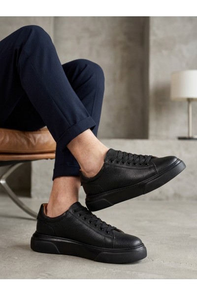 BLF-010 Erkek Sneaker Günlük Casual Spor Ayakkabı Siyah Taban 