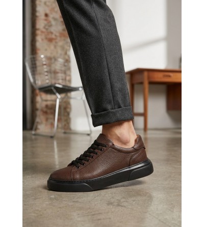 BLF-010 Erkek Sneaker Günlük Casual Spor Ayakkabı Kahverengi Siyah Taban 