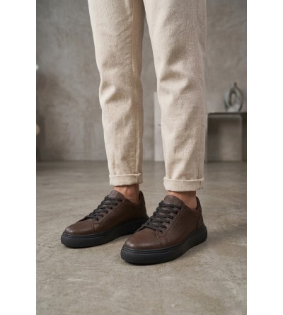 BLF-010 Erkek Sneaker Günlük Casual Spor Ayakkabı Kahverengi Siyah Taban 