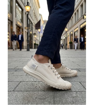 BA0248 BOA Krem Esnek Bağcıklı Ultra Hafif Nefes Alan Sneaker Ayakkabı