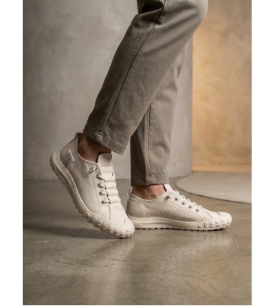 BA0248 BOA Krem Esnek Bağcıklı Ultra Hafif Nefes Alan Sneaker Ayakkabı