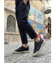 BA0248 BOA Siyah Bej Taban Esnek Bağcıklı Ultra Hafif Nefes Alan Sneaker Ayakkabı