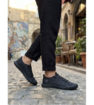 BA0248 BOA Siyah Esnek Bağcıklı Ultra Hafif Nefes Alan Sneaker Ayakkabı