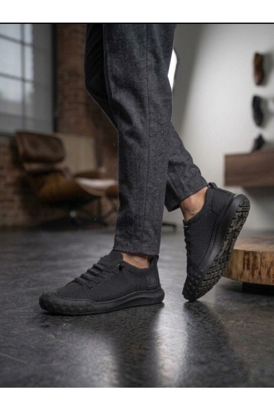 BA0248 BOA Siyah Esnek Bağcıklı Ultra Hafif Nefes Alan Sneaker Ayakkabı