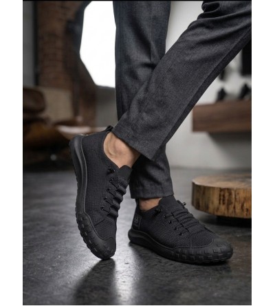 BA0248 BOA Siyah Esnek Bağcıklı Ultra Hafif Nefes Alan Sneaker Ayakkabı