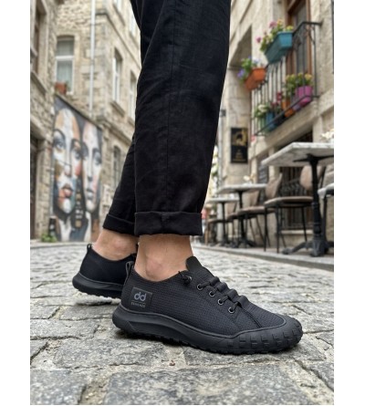 BA0248 BOA Siyah Esnek Bağcıklı Ultra Hafif Nefes Alan Sneaker Ayakkabı