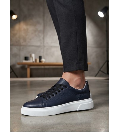 BLF-010 Erkek Sneaker Günlük Casual Spor Ayakkabı Lacivert Beyaz Taban